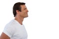 Side view of smiling mature man looking away Royalty Free Stock Photo