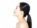 Side view of smiling young beauty face Royalty Free Stock Photo