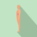 Side view spleen human body icon, flat style