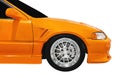 Side view sport orange car isolated on white background Royalty Free Stock Photo