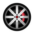 Side view sports car wheel vector icon Royalty Free Stock Photo