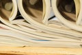 side view of a stack of magazines Royalty Free Stock Photo