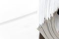 side view of a stack of magazines Royalty Free Stock Photo