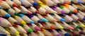 side view, Stacked crayons, Close-up showing different colors as a background, Background concept, Education concept