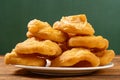 stacks of Chinese style deep fried doughnut