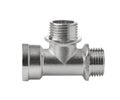 Stainless steel threaded tee fitting Royalty Free Stock Photo