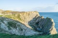 Side view of Stair Hole cove in Dorset, southern England Royalty Free Stock Photo