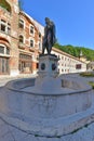 Side view of the statue of Helculis from Baile Herculane, Romania. Royalty Free Stock Photo