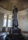 side view of statue of Thomas Jefferson in the Jefferson Memorial in Washington DC, USA