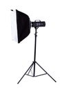 Side view studio flash with clipping path. Royalty Free Stock Photo