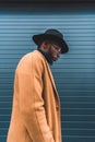 side view of stylish young african american man