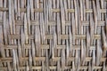 Side view on surface of an old wicker basket, close-up. Royalty Free Stock Photo