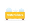 side view table like sunday brunch Royalty Free Stock Photo