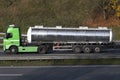 Side view of tank truck on the highway