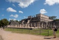 Temple of Warriors at ancient Mayan ruins of Chichen Itza in Mexico Royalty Free Stock Photo