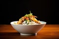 side view of tempura udon noodle bowl Royalty Free Stock Photo