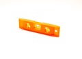 Side view torpedo level with magnetic strip for hands-free work on metal surfaces made of durable PVC, vertically, horizontally Royalty Free Stock Photo