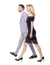 Side view of two walking business people Royalty Free Stock Photo