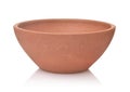 Side view of unpainted clay bowl