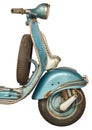 Unrestored vintage blue Italian scooter Royalty Free Stock Photo