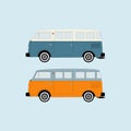 Side view of van.  illustration. Vehicle and transport Royalty Free Stock Photo