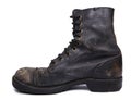 Isolated Used Army Boot - Inner Side View Royalty Free Stock Photo