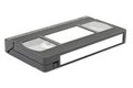 Side view of vhs video tape with labels Royalty Free Stock Photo