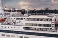 Side view of Viking Line's MS Gabriella and the balcony cabins and all the passengers