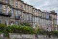 Side view of vintage facades in Edinburgh