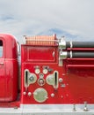 Side view of a vintage fire truck