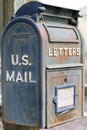 Beaver, Yukon Territory, Alaska, USA. 7/21/2016. Side view of vintage Post Office letter box. Royalty Free Stock Photo