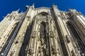 Side view of wall of Milan Cathedral Royalty Free Stock Photo