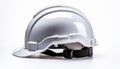 White construction helmet isolated on white background_ Royalty Free Stock Photo