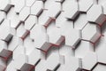 Side view of white hexagon pattern wall Royalty Free Stock Photo