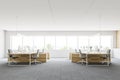 Side view of white open space office Royalty Free Stock Photo