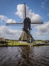Side view of a windmill at Kinderdijk, Holland