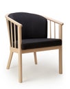 Wooden chair with black textile seat