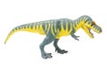 Plastic Yellow Blue Tyrannosaurus Rex Dinosaur Toy Side 3 Royalty Free Stock Photo