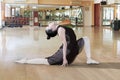 Young ballerina dancing in the ballet class Royalty Free Stock Photo