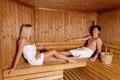 Young couple enjoying sauna Royalty Free Stock Photo