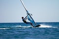 Side view of young windsurfer Royalty Free Stock Photo