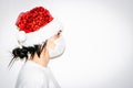 Side view of young woman with xmas hat Royalty Free Stock Photo