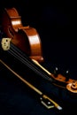 Side violin on black background Royalty Free Stock Photo