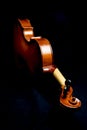Side violin on black background Royalty Free Stock Photo