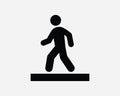 Sidewalk Pavement Walk Walking Cross Street Stick Figure Man Person Human Stickman Black and White Icon Sign Symbol Vector Clipart