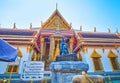 The side wall of Phra Ubosot shrine in Grand Palace, on May 12 in Bangkok, Thailand