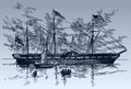 American side-wheel paddle steamer on calm waters