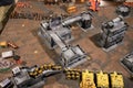 Warhammer 40k game in progress, battlefield