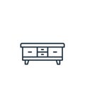 sideboard icon vector from furniture concept. Thin line illustration of sideboard editable stroke. sideboard linear sign for use