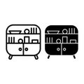 Sideboard line and glyph icon. Cabinet vector illustration isolated on white. Cupboard outline style design, designed